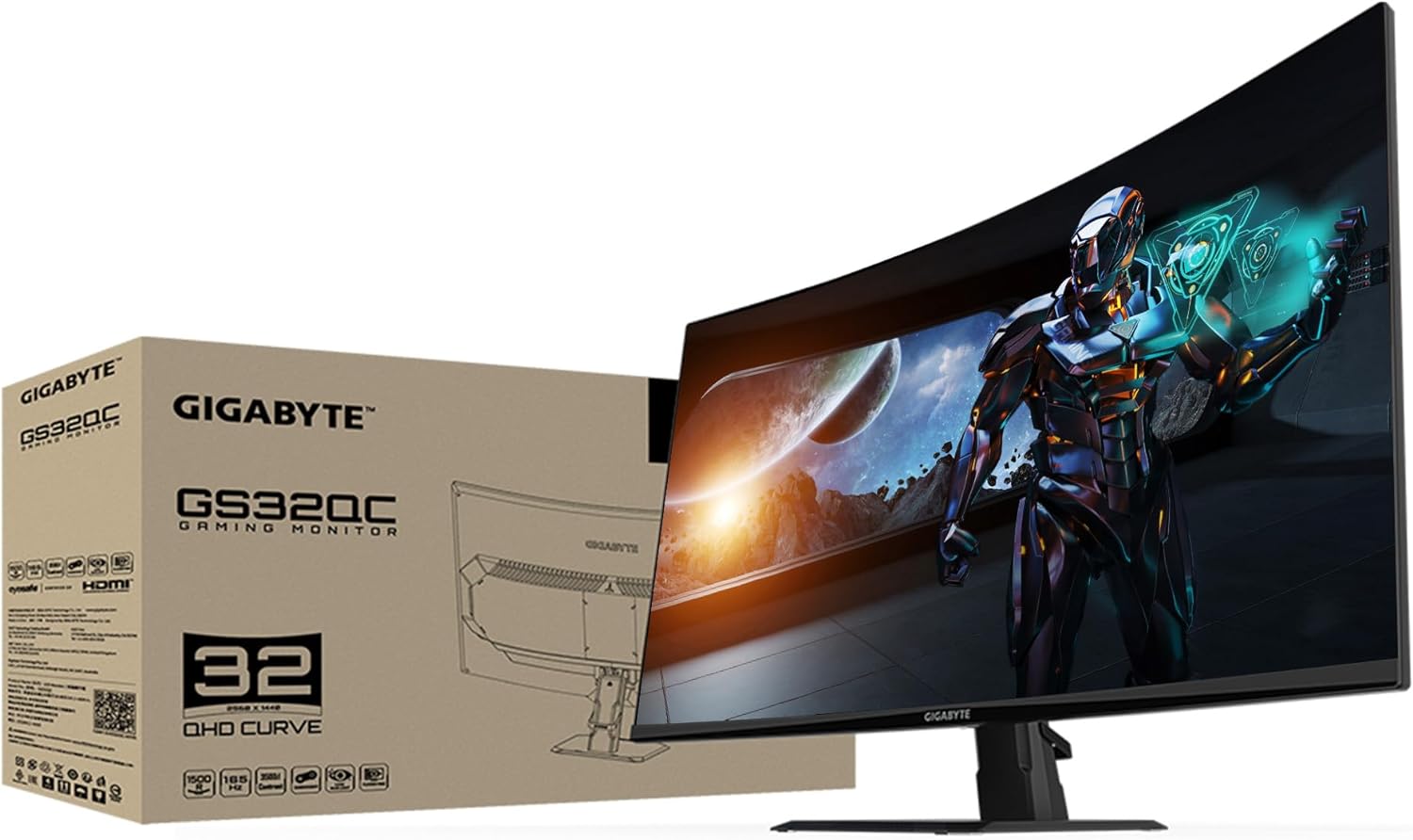 Gigabyte LED Monitor GS32QC 31.5 Inch QHD 1440p 165Hz 1ms FreeSync Premium Curved Gigabyte LED Monitor GS32QC 31.5 Inch QHD 1440p 165Hz 1ms FreeSync Premium Curved
